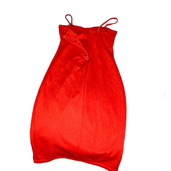 Little Red Dress / Bodycon Party Club Dress Back Zipper - Picture 2 of 5
